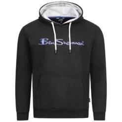 BEN SHERMAN Casual Hommes Sweat à Capuche 0067810-NOIR