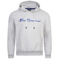 BEN SHERMAN Casual Hommes Sweat à Capuche 0067810G-GRIS CHINÉ
