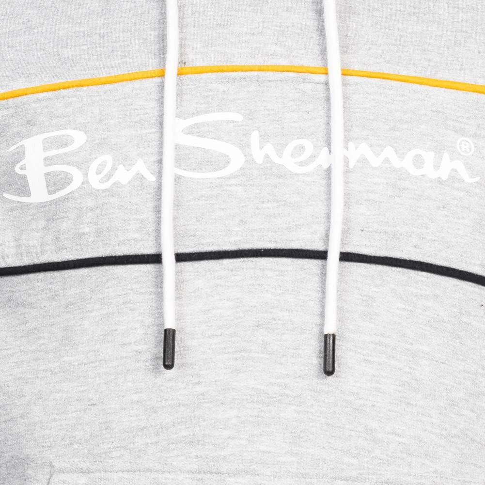 BEN SHERMAN Two Colour Panel Hommes Sweat à Capuche 0067811G-GRIS CHINÉ 6 BEN SHERMAN Two Colour Panel Hommes Sweat à Capuche 0067811G-GRIS CHINÉ – Image 4