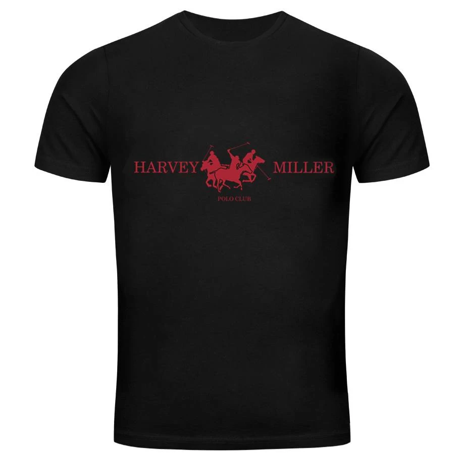 Harvey Miller Polo Club Basic Hommes T-shirt HRM4468 Noir 4 Harvey Miller Polo Club Basic Hommes T-shirt HRM4468 Noir – Image 2