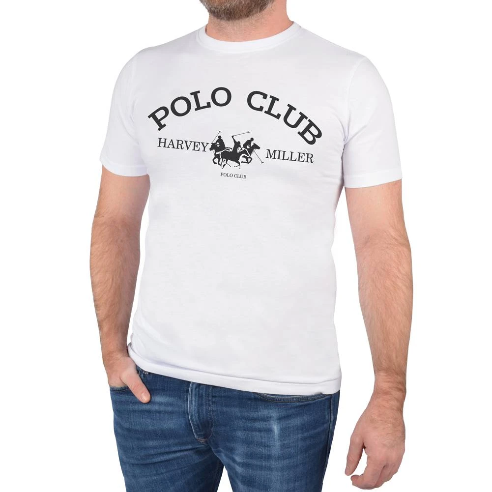 Harvey Miller Polo Club Fashion Hommes T-shirt HRM4490 Blanc
