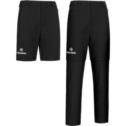 KIRKJUBØUR® Zip-Off Hommes 2-en-1 Pantalon De Randonnée Et De Trekking Noir