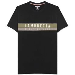 Lambretta Chest Stripe Hommes T-shirt SS0157-BLK