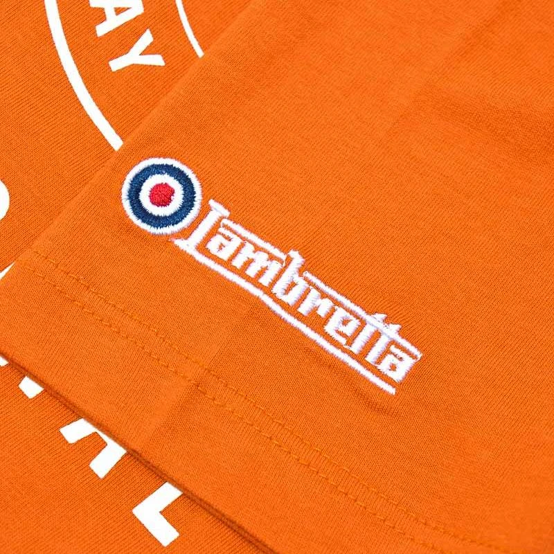 Lambretta Checker Board Hommes T-shirt SS0159-BRNT ORANGE 6 Lambretta Checker Board Hommes T-shirt SS0159-BRNT ORANGE – Image 4