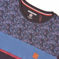 Lambretta Paisley Panel Hommes T-shirt SS0319-MARINE -GIVOVA Soldes Boutique SS0319 NAVY 3 1280x1280