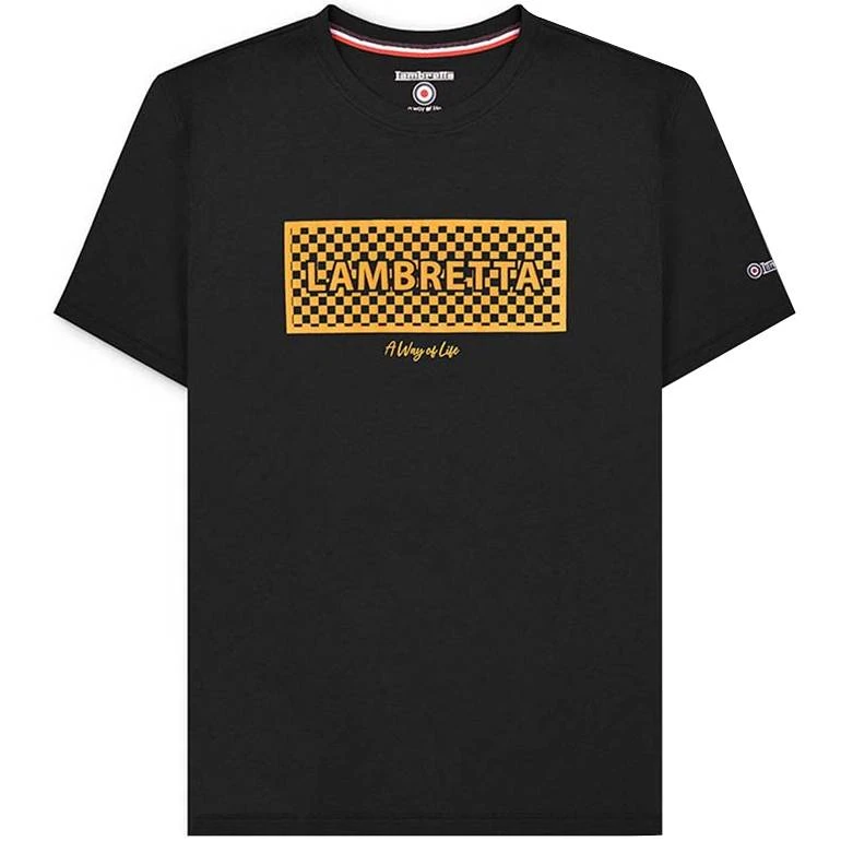 Lambretta Checker Box Hommes T-shirt SS1002-NOIR 3 Lambretta Checker Box Hommes T-shirt SS1002-NOIR