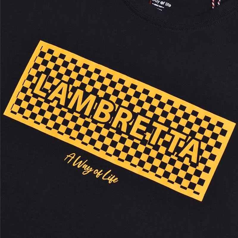 Lambretta Checker Box Hommes T-shirt SS1002-NOIR 4 Lambretta Checker Box Hommes T-shirt SS1002-NOIR – Image 2