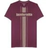 Lambretta Logo Stripe Hommes T-shirt SS5266-RAISIN